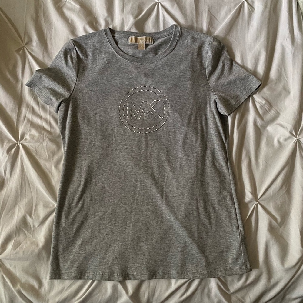 Silver Gray Michael Kors Logo Tee